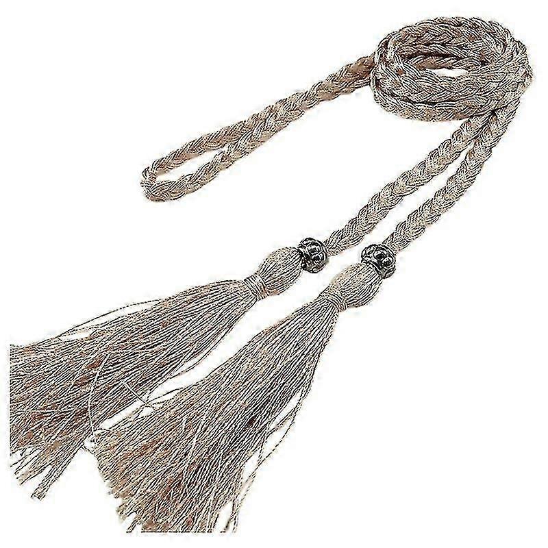 2024 Chinois Tressé Style Tissé Pompon Ceinture Noeud Décoré Taille Chaîne Boho Filles Taille Fine Corde Ceintures Robe AccessoiresCeintures