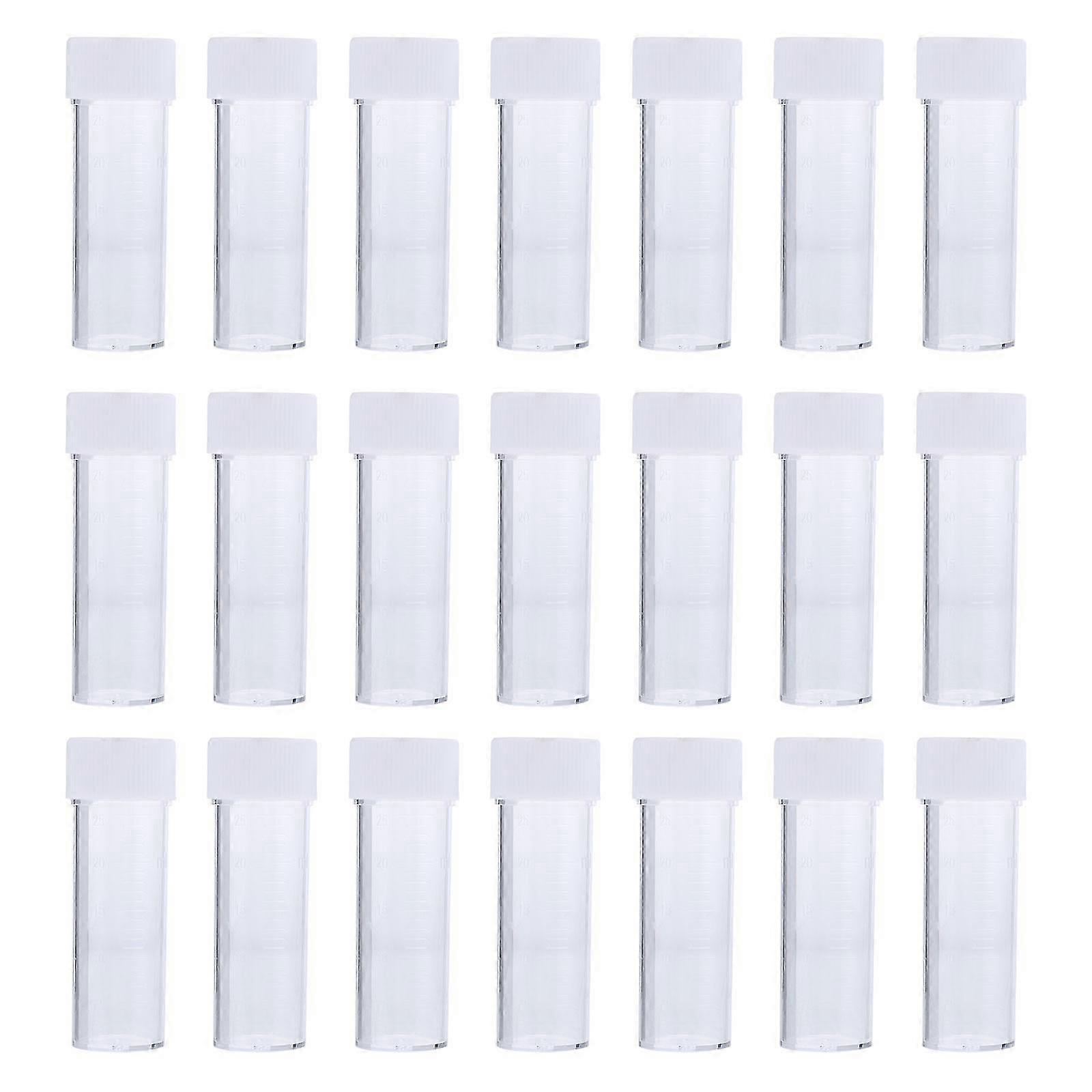 50 Pcs Test Tubes Lids Cryogenic Vial Tube Reagent Flask Clear Plastic Vials Vials Sample Container Cap