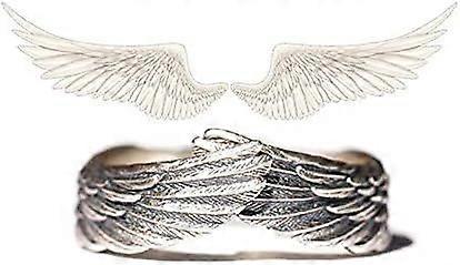 Hug Wings Ring Angel Wings Feather Retro Copper Ring Open Adjustable Guardian Ring