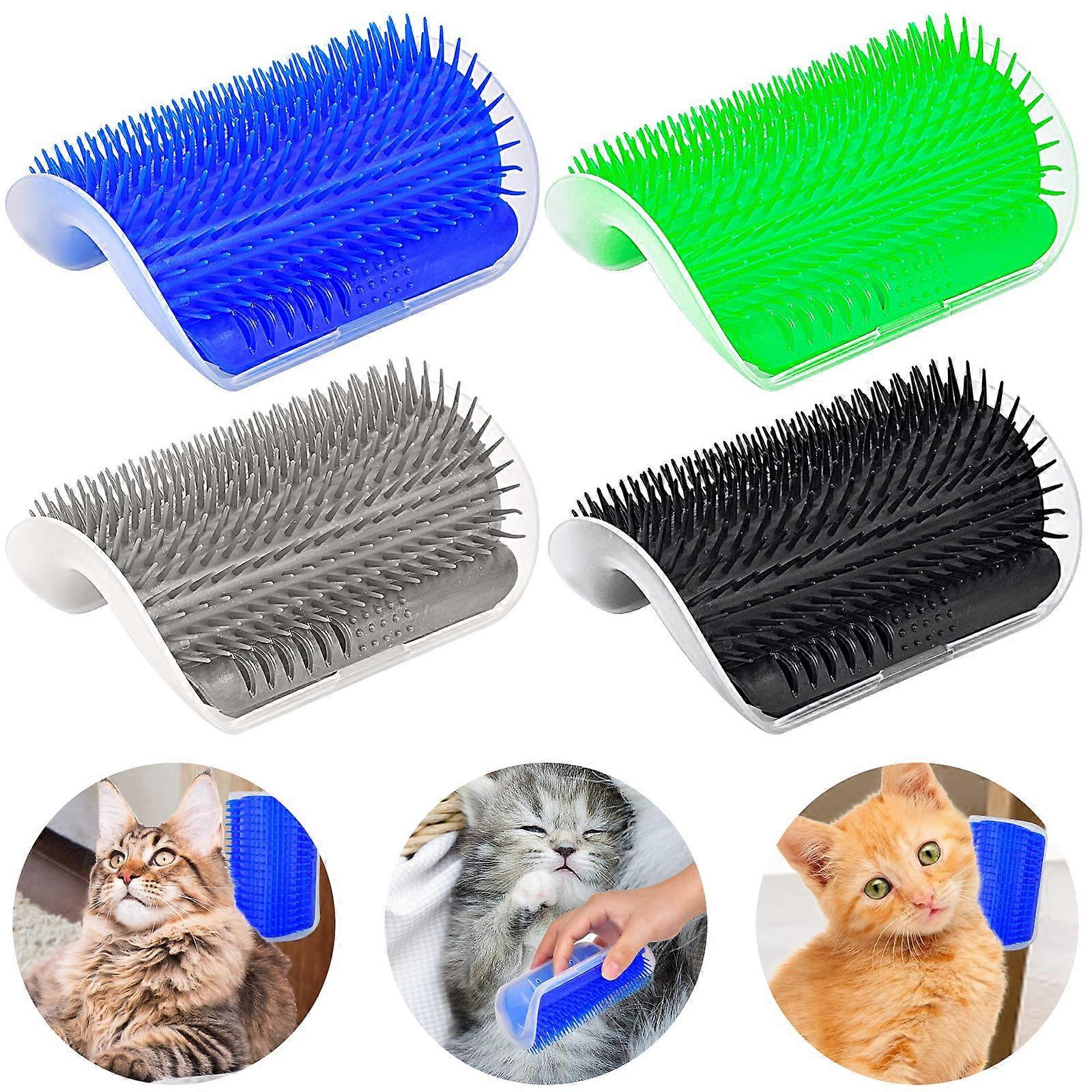 Self-Caring Slicker Brushes for Cats - 4 Pack Grooming Tool for Small to Medium Domestic Animals, Easy Clean, Durable Design