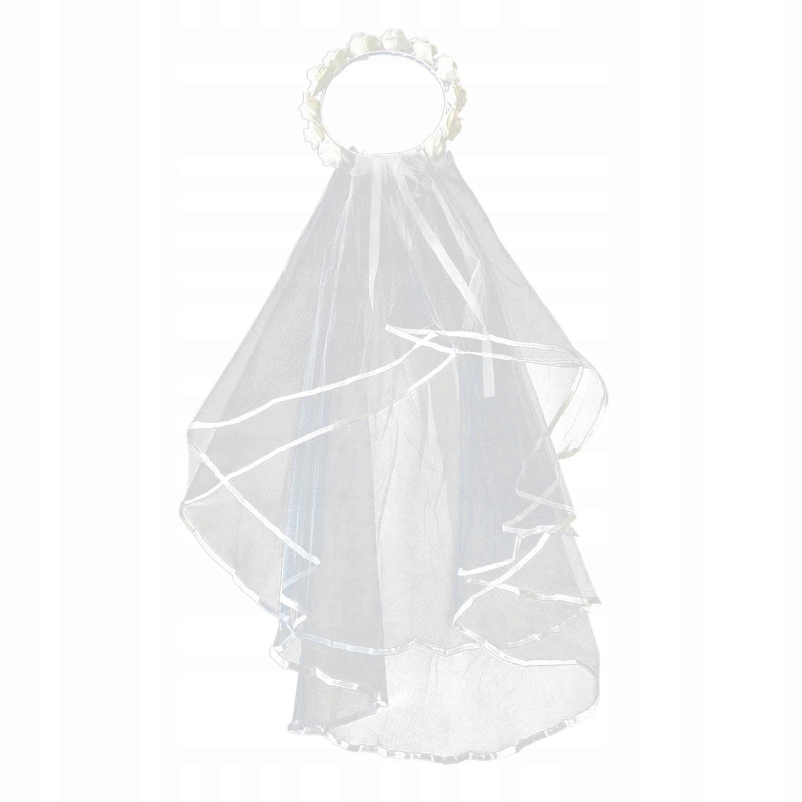 הינומות חתונה פרח סרט ורד פרחוני סרט עם פרחים