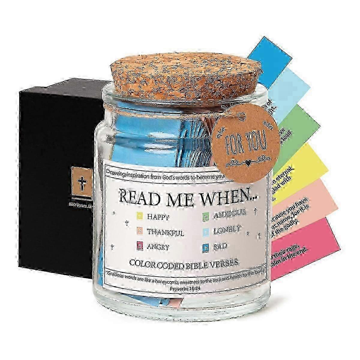 Scripture Jar with Handwritten Bible Verses for Comfort and Faith