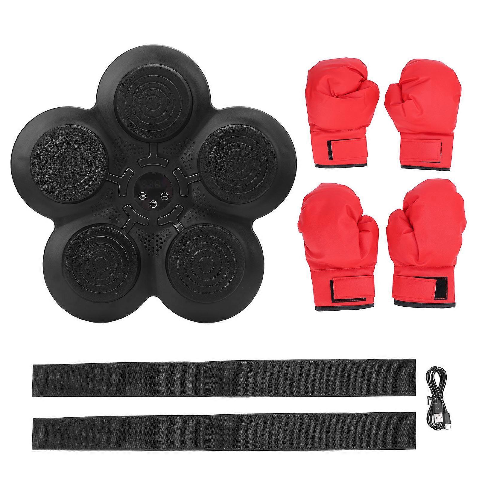 Smart Music Boxing Target Training Adjustable Speed Bluetooth Wall Mounted Punching Machine for Children Adults with Gloves