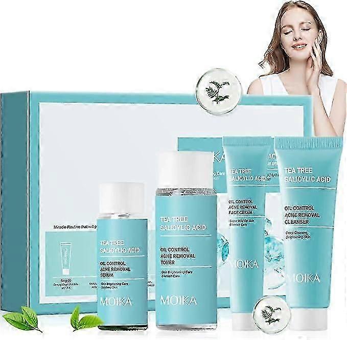 Coffret cadeau de soins de la peau, Soins de la peau pour adolescentes, Ensembles et kits de soins de la peau pour l’acné de l’arbre à thé, apaisant, hydratant, contrôle du sébum, ensembles de soins de la peau de voyage pour le visage, C