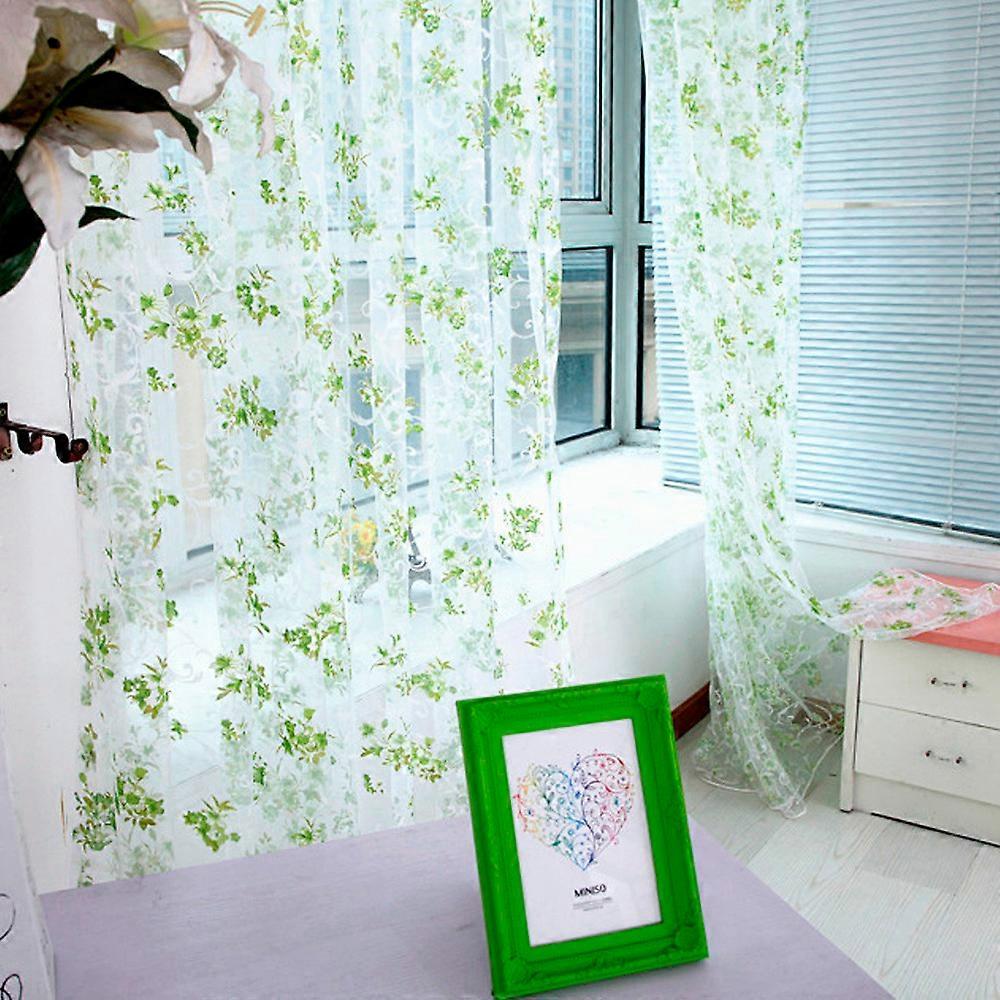 Flower Sheer Curtain Window Voile Drape Valance 1 Panel Fabric pp548
