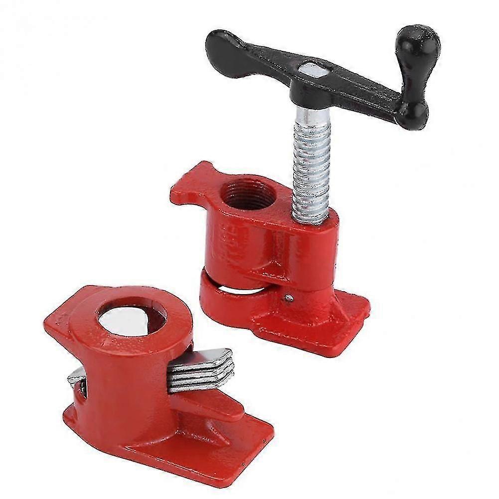 Pipe Clamp Set, Adjustable Fixture, Cast Iron, 1/2", 2 Pack