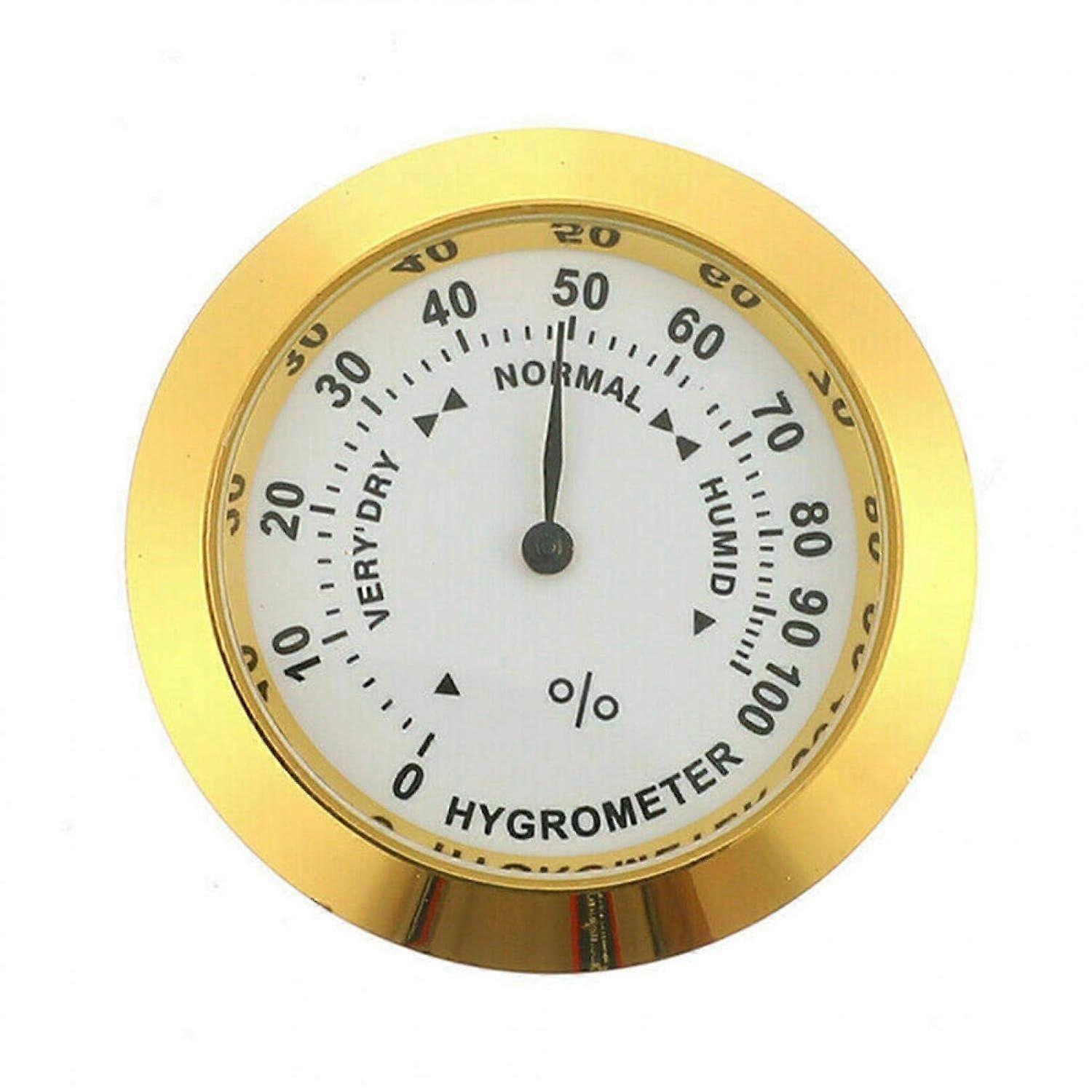 Cigar Hygrometer, Analog Hygrometer, Round Glass Precision Hygrometer for Cigar Box, Cigar Cabinet