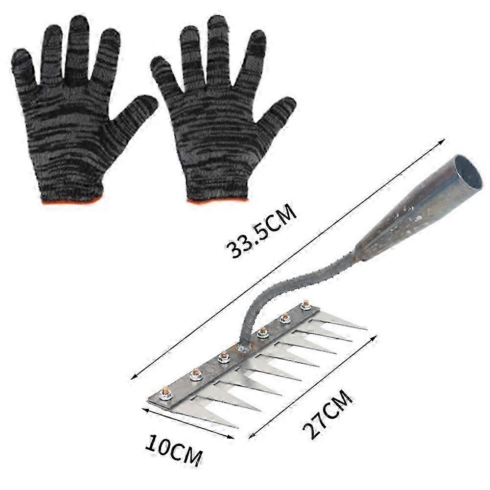 Heavy-Duty Iron Weeding Rake Handheld Weed-Pullers For Household Yard