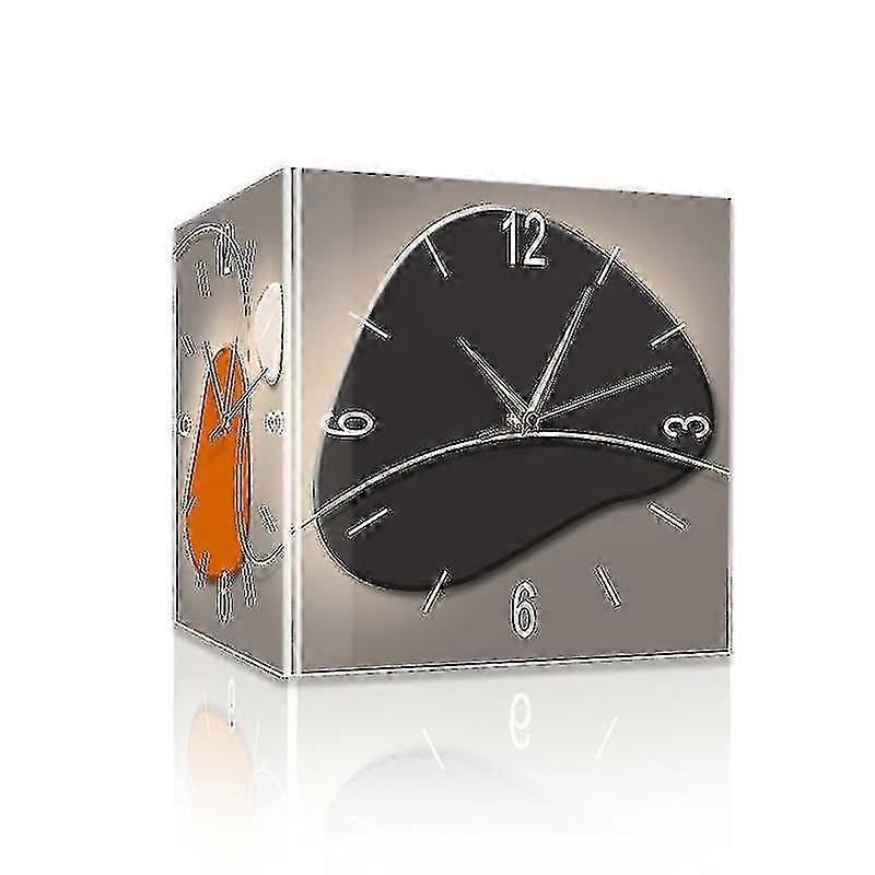 Wall Clock Living Room Creative Clock Wall Lamp Punch-free Corner Clock Corner Clock Double-sided Cl