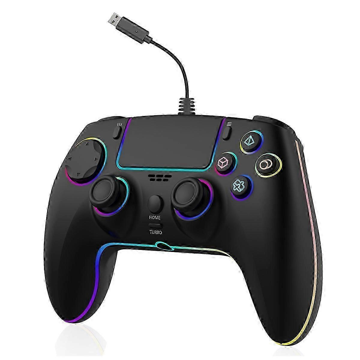 For PS5 Wired Gamepad RGB Lights Hall Trigger Vibration