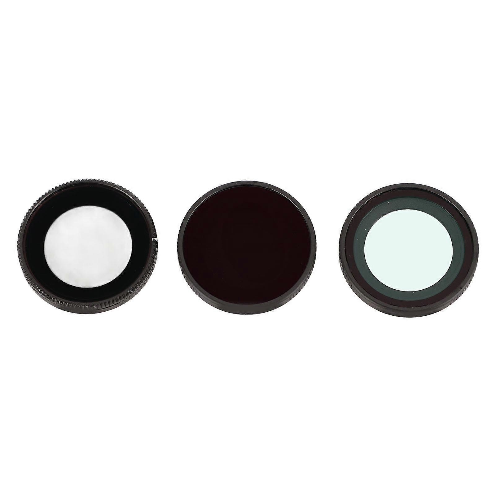 3 in 1 UV CPL ND16 Filter Set Aluminum Frame Multi Layer Coating Optical Glass Lightweight Filter Set for Go3s Action Camera 