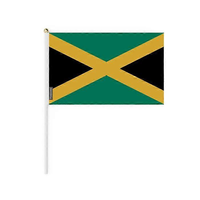 Set of Mini Flags - Jamaica - 14 x 21 cm - Hand Held - Polyester - 100 pieces