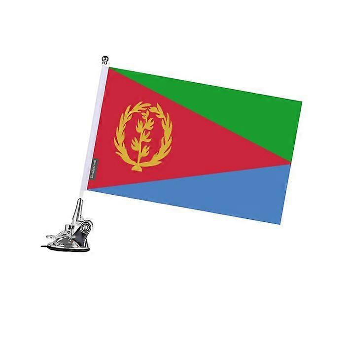 Flag - Multicolored - Eritrea - 27 x 35 cm - Stainless steel pole - Double-sided print