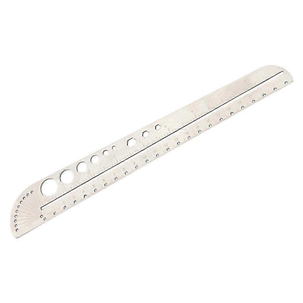 Stainless Ruler Drawing Circle Ruler Angle Protractor Math Geometric Ruler for Math Class Drawing Angle Measuring