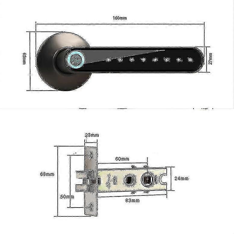 Fingerprint Electronic Door Lock Smart Bluetooth Password Handle Lock