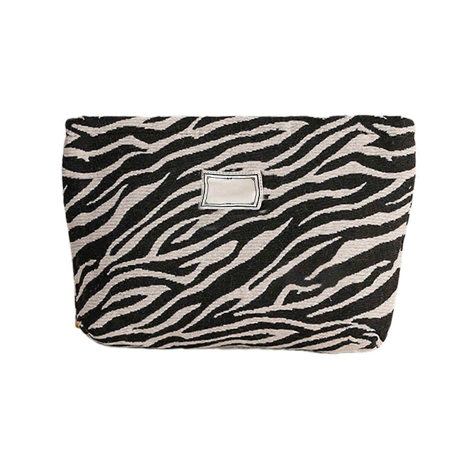Cosmetic Storage Pouches Sturdy Canval Materials Large Capacity Designs with Leopard Pattern for Daily Use Organization