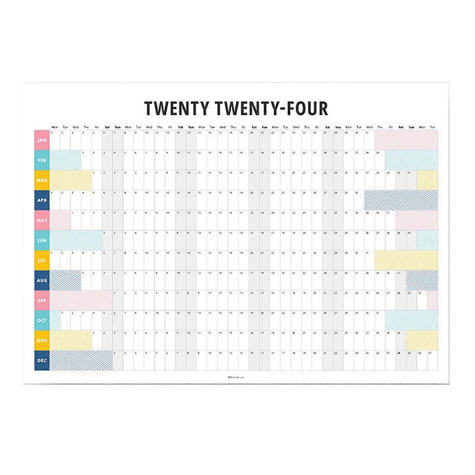 2024 Yearly Calendar Planner 2024 Full Year to View Calendar 50x30cm Wall Calendar runs 1. 2024- 12. 2024. for Home