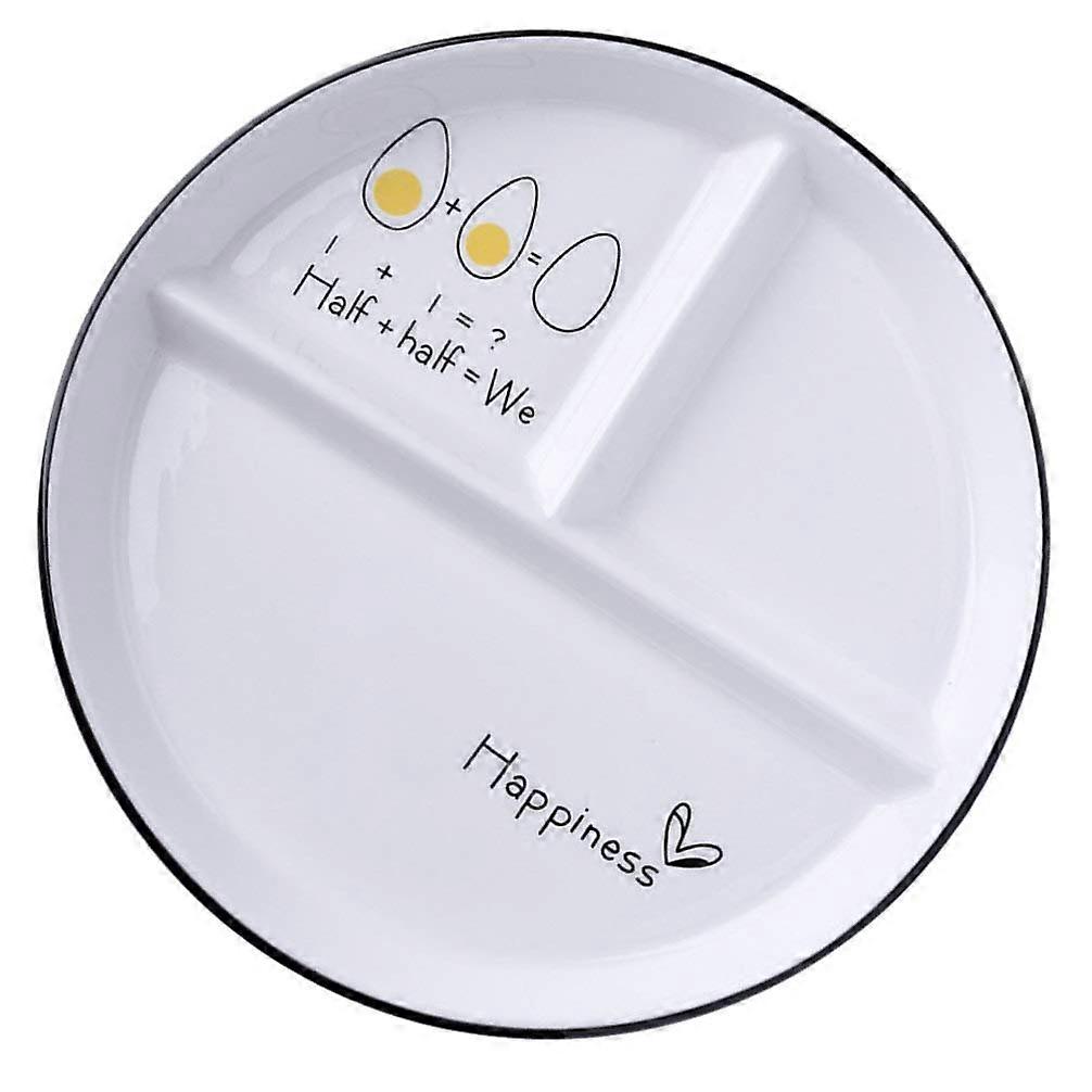 Split Plate Ceramic Dinner Plate - 3-Compartment Lunch & Salad Plate Set for Kitchen Tableware, Dishwasher Safe, 10 Inch