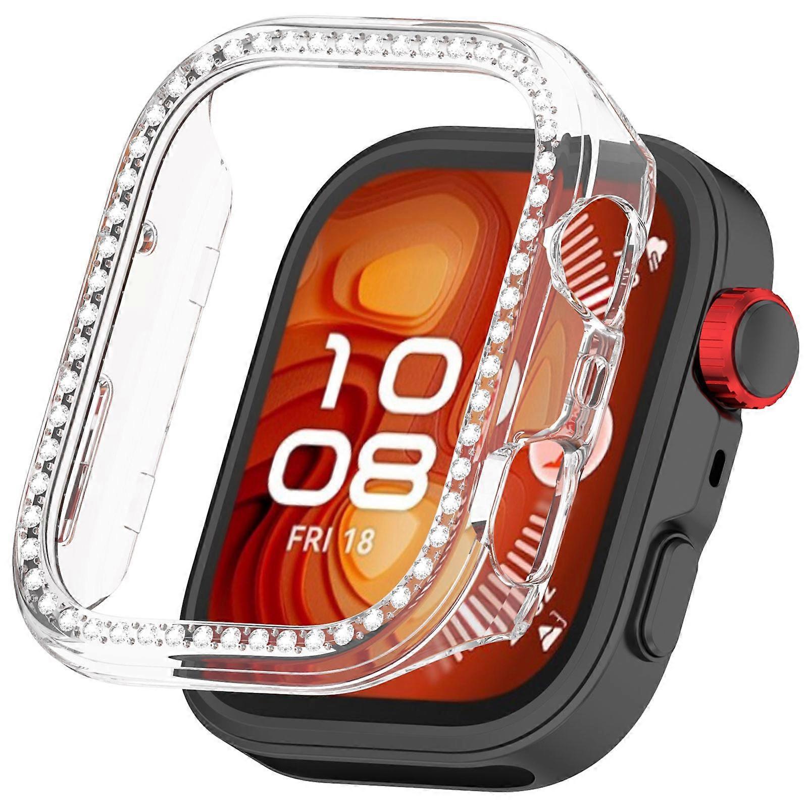 Single Row Diamond Half Coverage Hollow PC Watch Protective Case