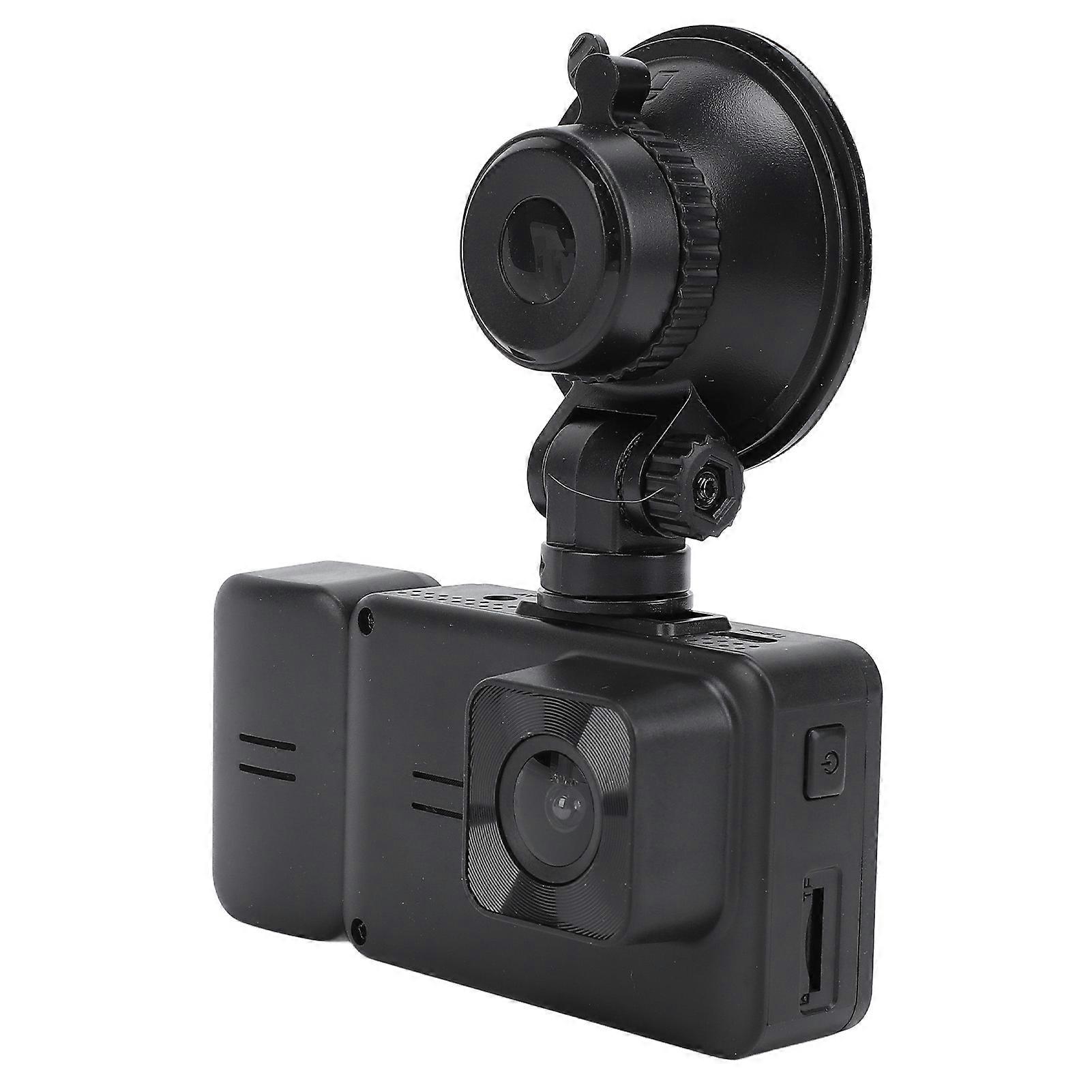 Dash Cam 2in IPS Screen Wide Angle Night Vision Parking Mode Loop Recording 3 Channel Front Rear Inside Dashboard Camera for Vehicle 