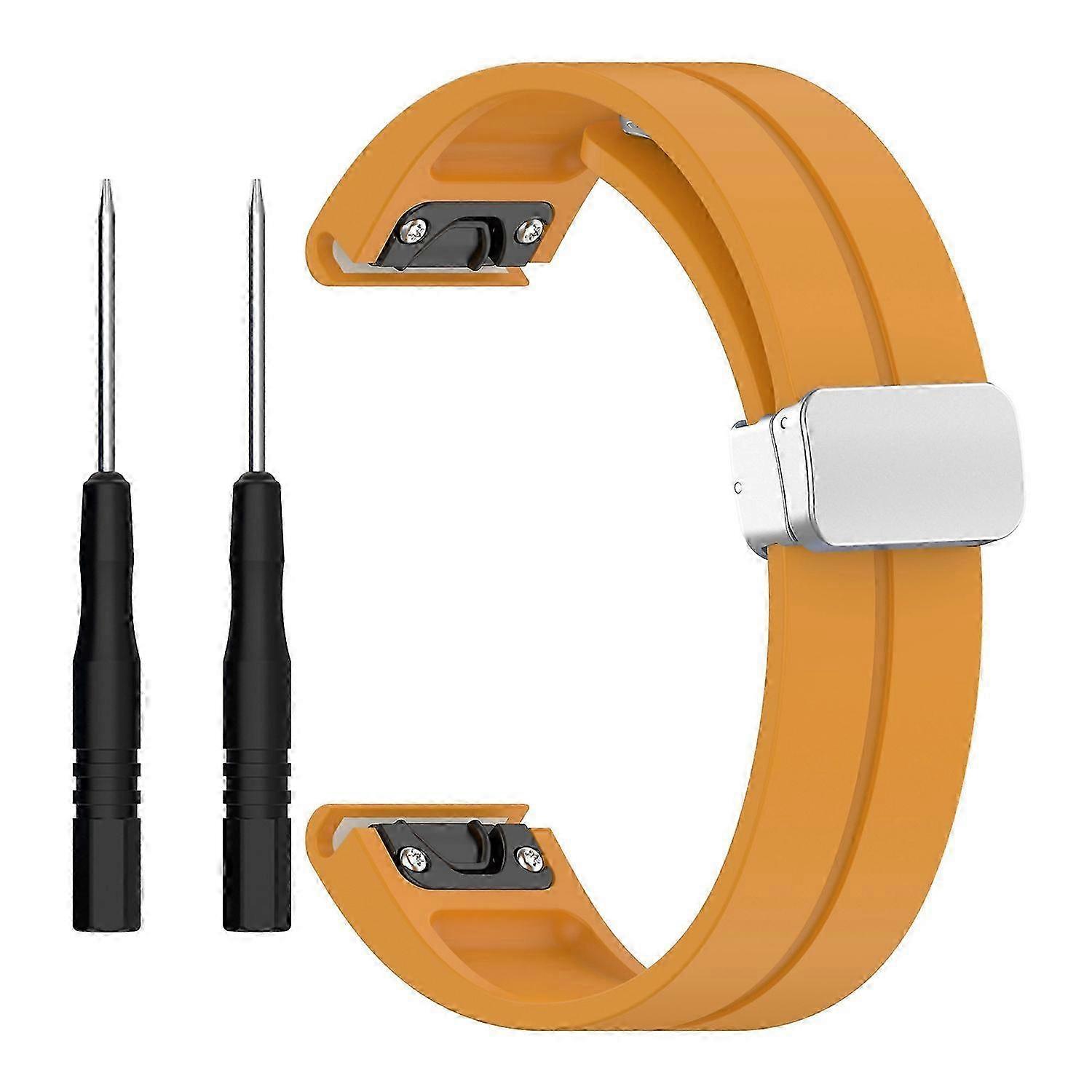 22mm Watch Band Silicone with Silive Buckle Compatible with Certain Brand Models Including Fenix 7 and Forerunner Series