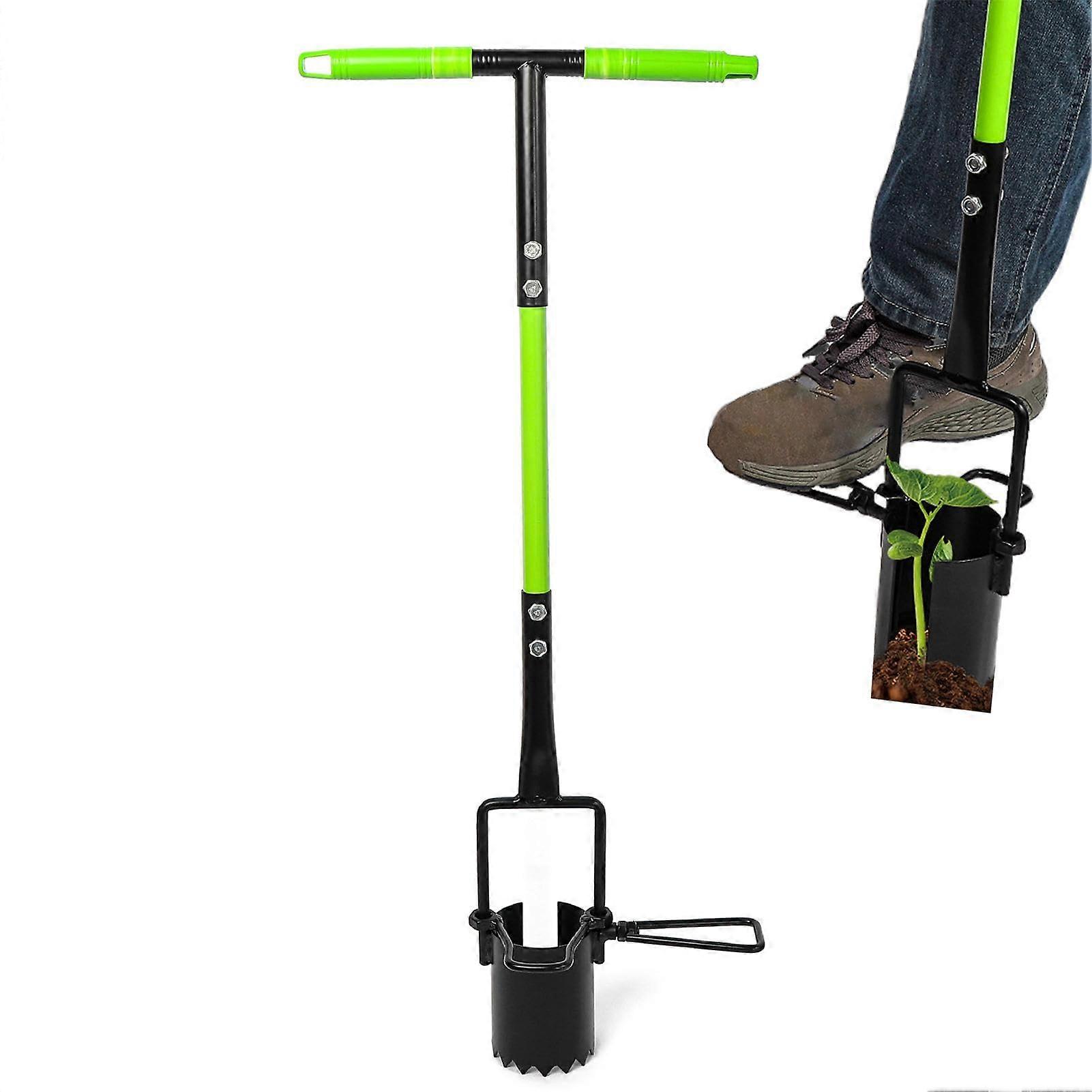 SOD Plugger for Digging Holes, Lamp Planter Tool, Crocus Planter with Long Gear, Comfortable Tshaped Garden Tool for the Tshaped Handle for Weeds