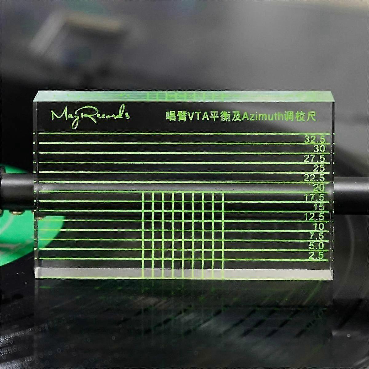 Vinyl Record Player Tone Arm VTA and Azimuth Alignment Ruler Headshell Measuring Block