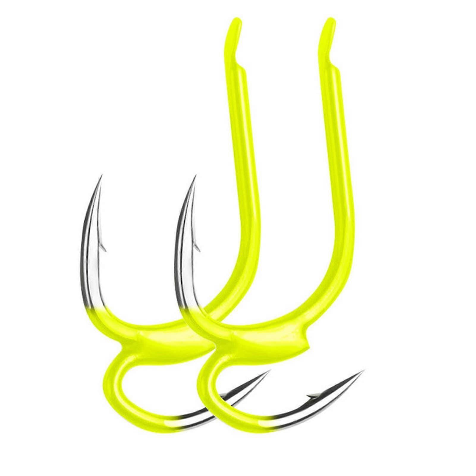 Angelhaken 10pcs Gold High Carbon Steel Sharp Hook for Sea Fishing (Yellow, Size 12)