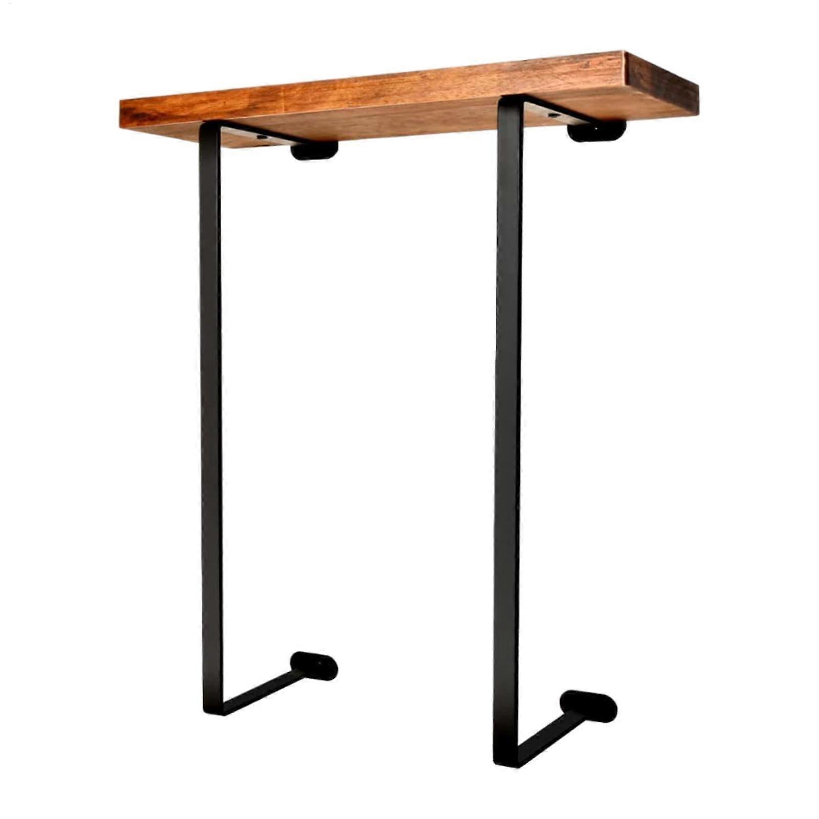 Towel Rack With Metal Cloth Holder And Wooden Shelf, Rust-Proof Coating, Space-Saving, Sturdy, 1-Piece, Brownish-Black