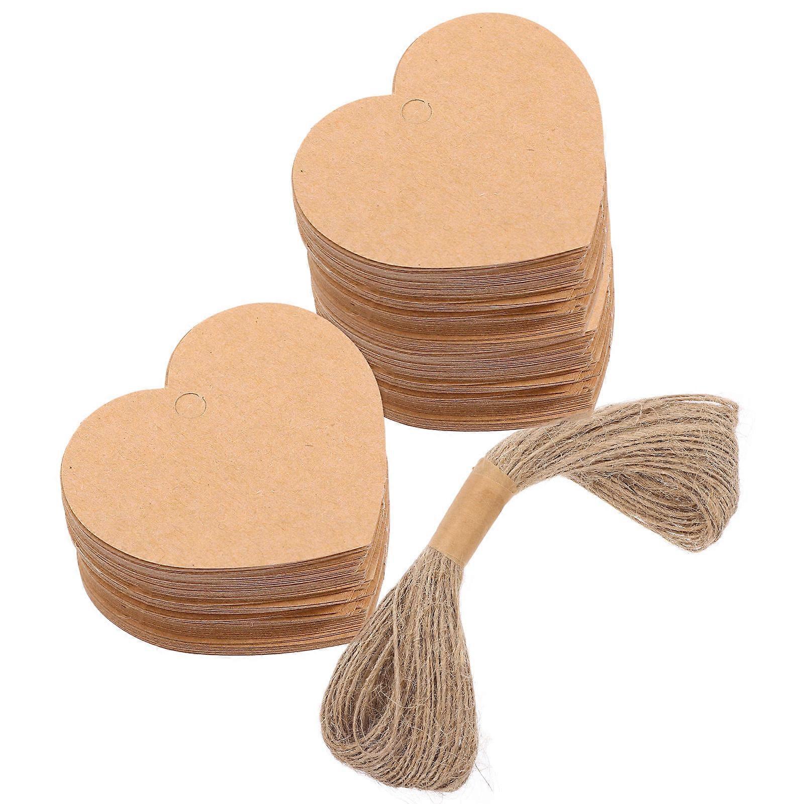 Diy Craft Tags Heart Shaped Tags Multi-Function Wrapping Tags For Valentine's Day Gifts 5.00X4.50X0.01CM 200Set