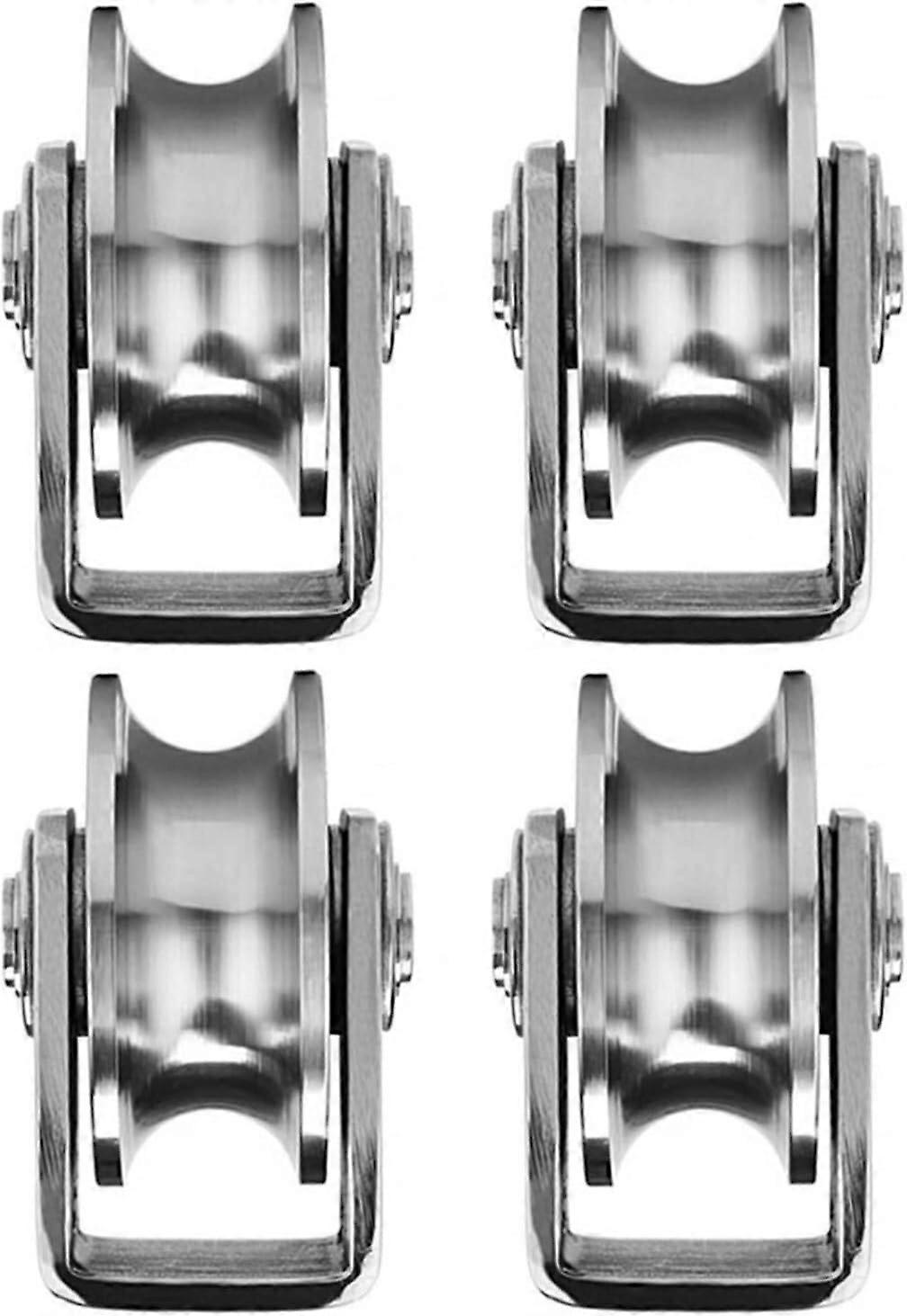 Ugroove pulley, grooved wheel, 4pcs, 7.6cm, stainless steel, sliding gate rollers