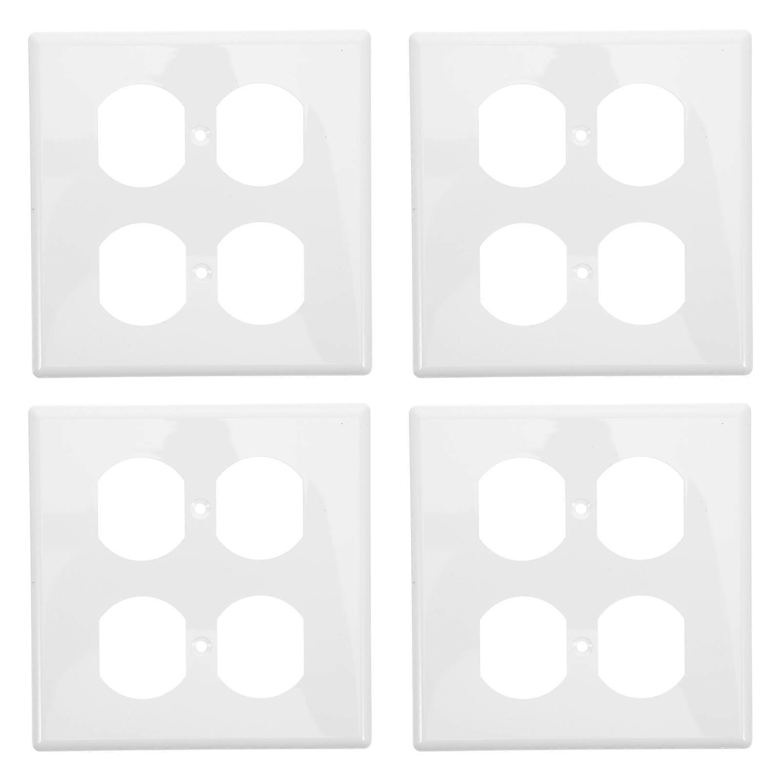 4pcs Electrical Socket Faceplates With Color Matched Screws Impact Resistant Flame Retardant Material For Use