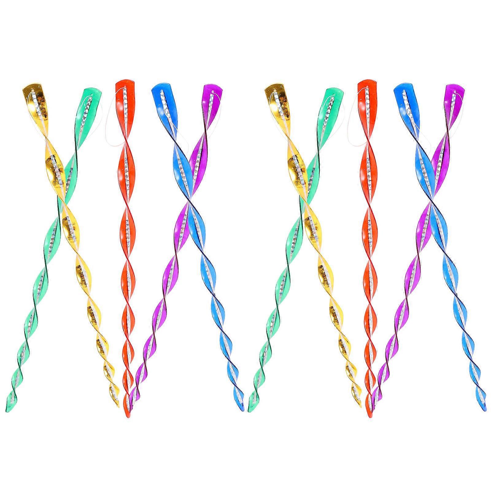 Backyard Bird Care Spiral Rods Assorted Color Wind-Driven Rotation 10Pack
