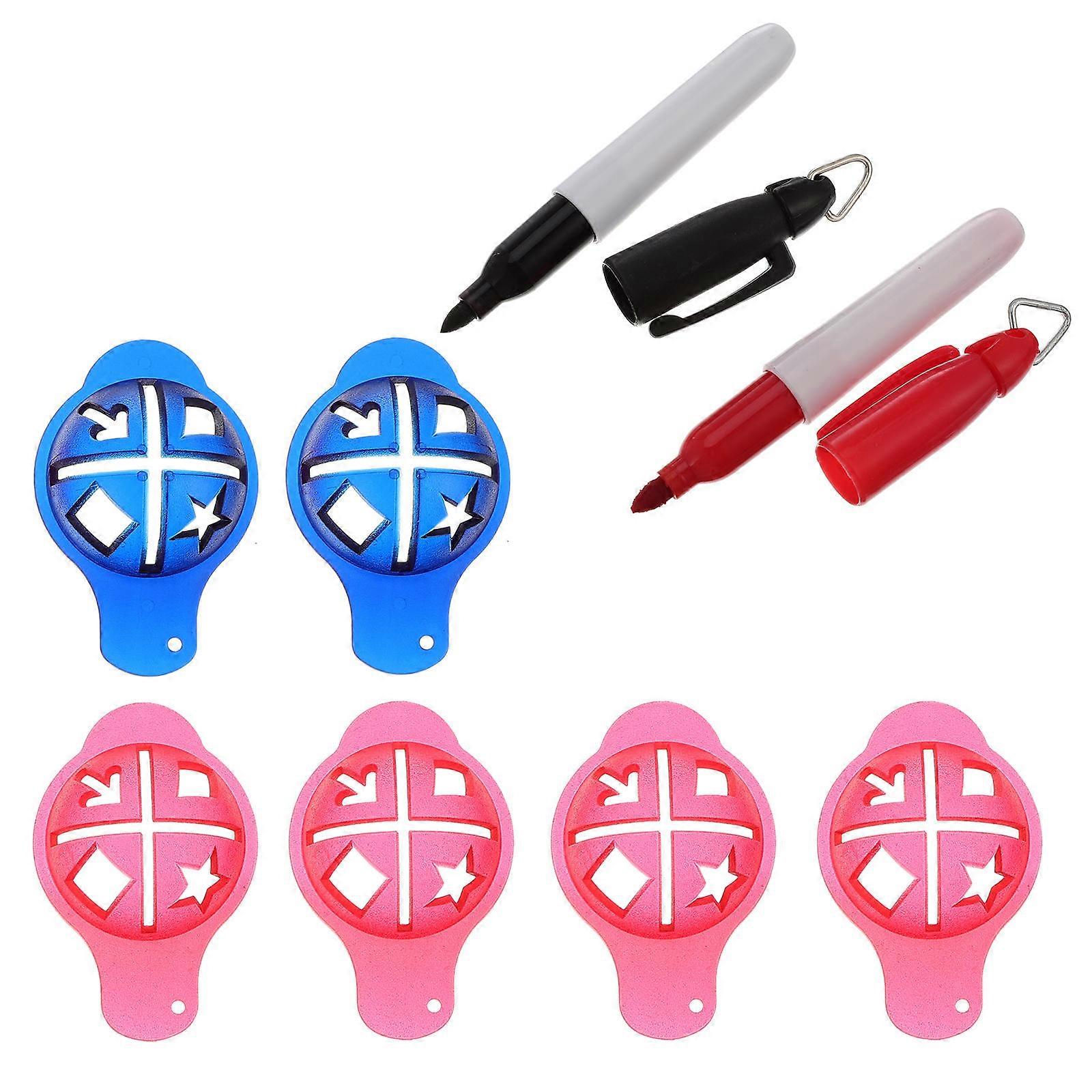 Golf Ball Line Marker for Outdoor Use Durable Plastic Black Color Fits in Golf Bag 6 Sets