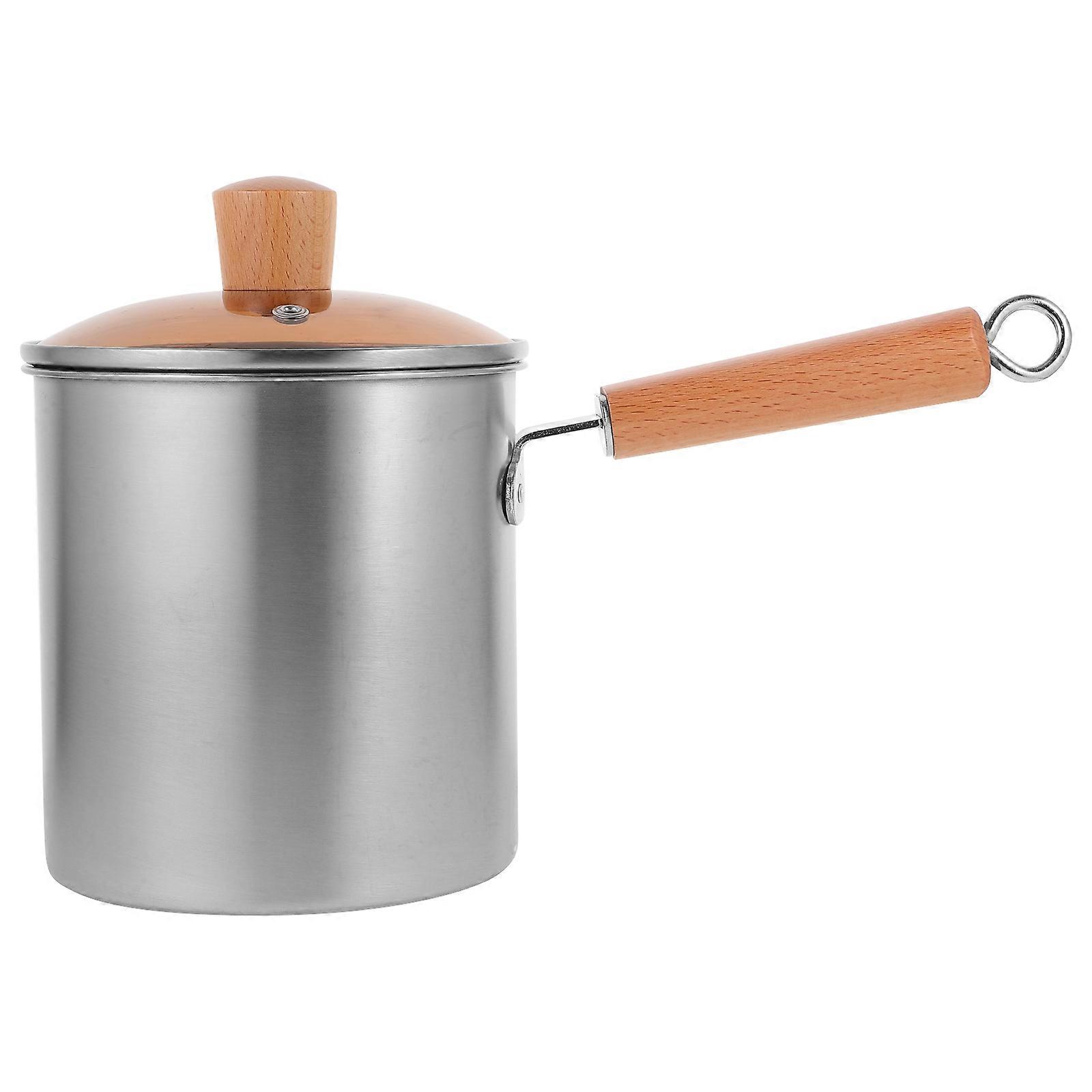 Stainless Steel Frying Pan Deep Fryer Pot For Oil Saving Home Cooking 1Pack