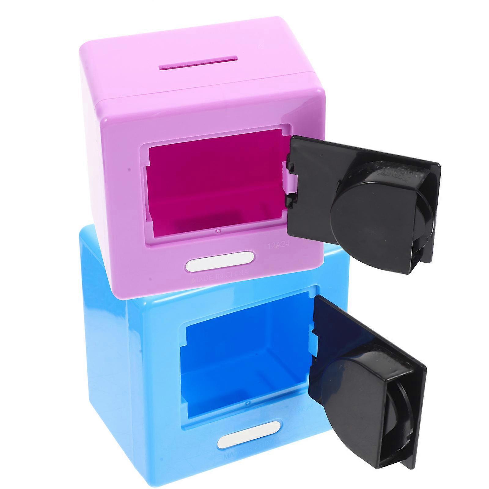 Safe Box Savings Bank Piggy Bank Home Use Money Storage Cartoon Safe Box Shape Assorted Color 2Pcs