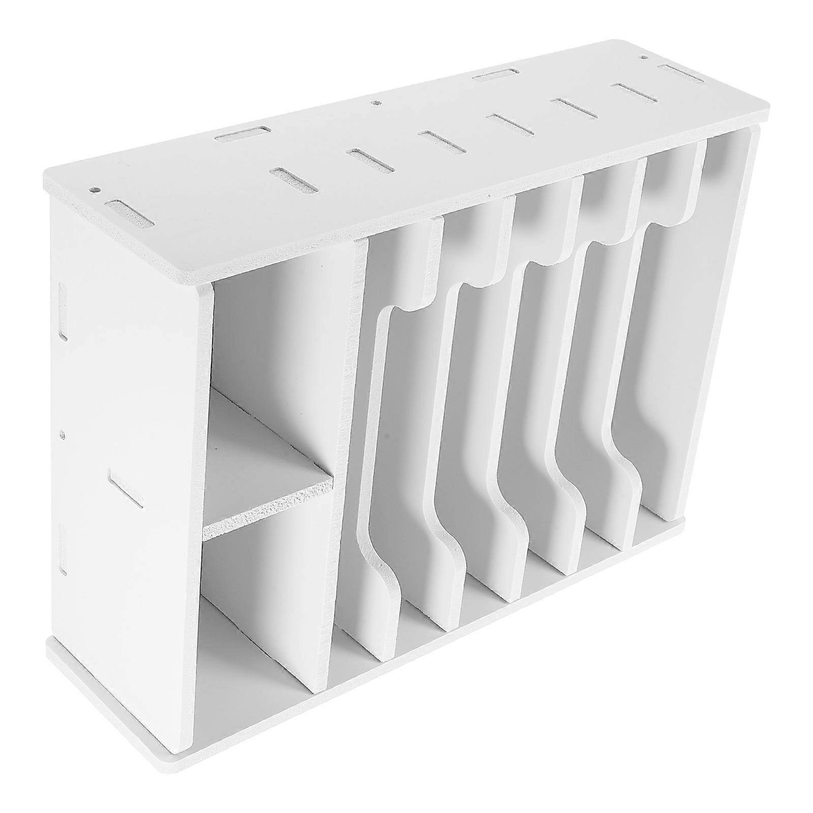Compact Desktop Cash Organizer Box with Compartments for Bills, Receipts, Coins, and Financial Documents – Portable White Currency Storage Case for