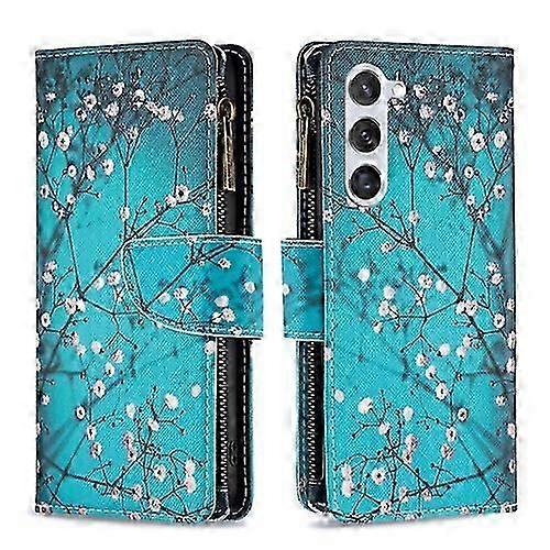 For Samsung Galaxy S24 5G Colored Drawing Pattern Zipper Leather Mobile Phone Case