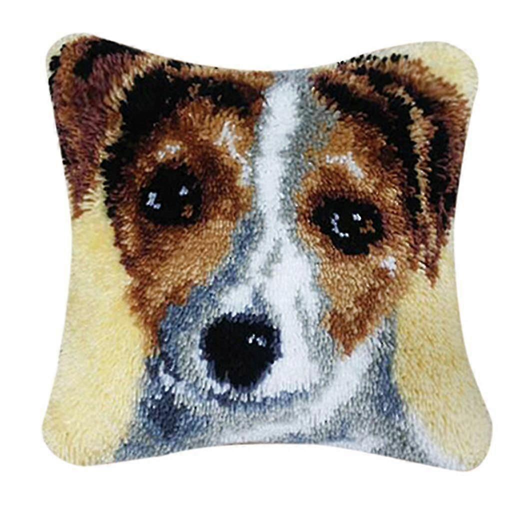 DIY Pillow Cover Latch Hook Kits for Beginner Animals Pattern Dog 2