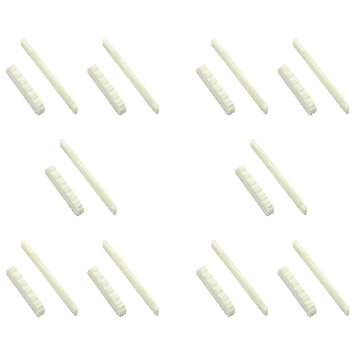 1Set Bone Bridge Saddle And Nut For 6 String Acoustic Guitar