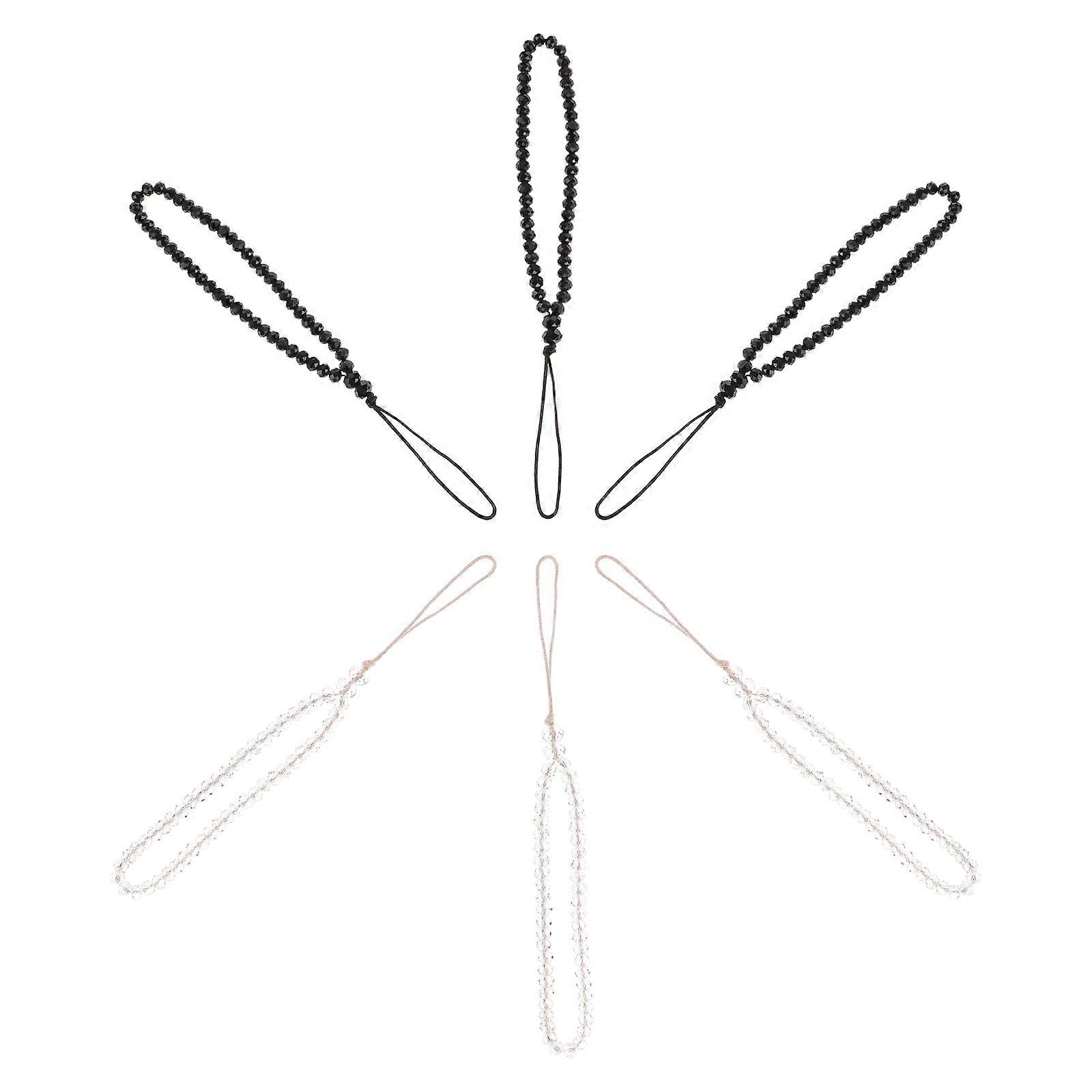 Phone Charm Straps Cellphone Lanyards Black Easy to Install and Remove for DIY Projects 6Pcs