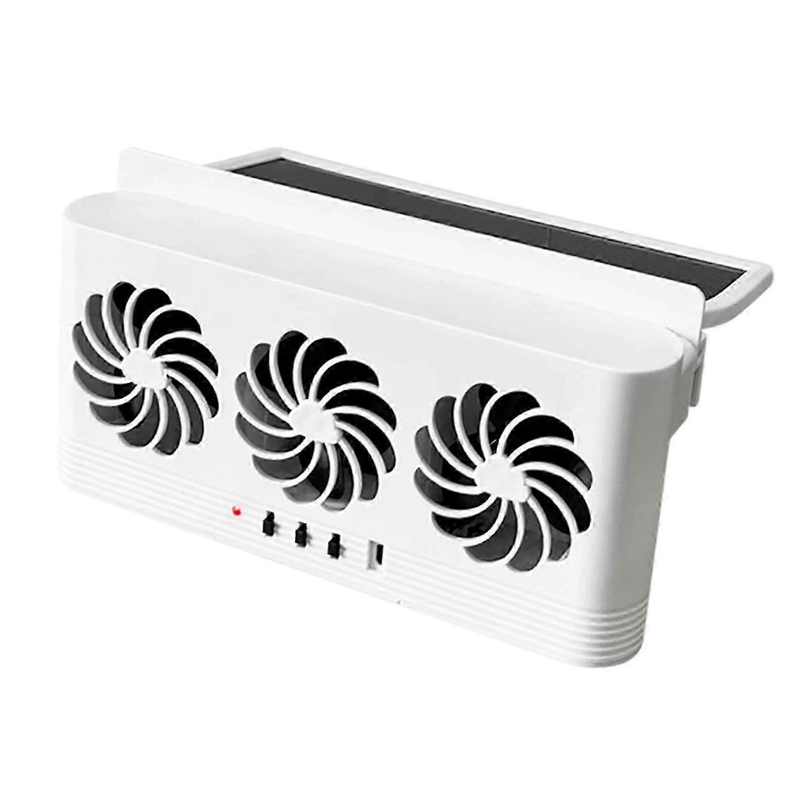 Compact Universal USB Car Window Vent Fan for Easy Installation and Cooling, White