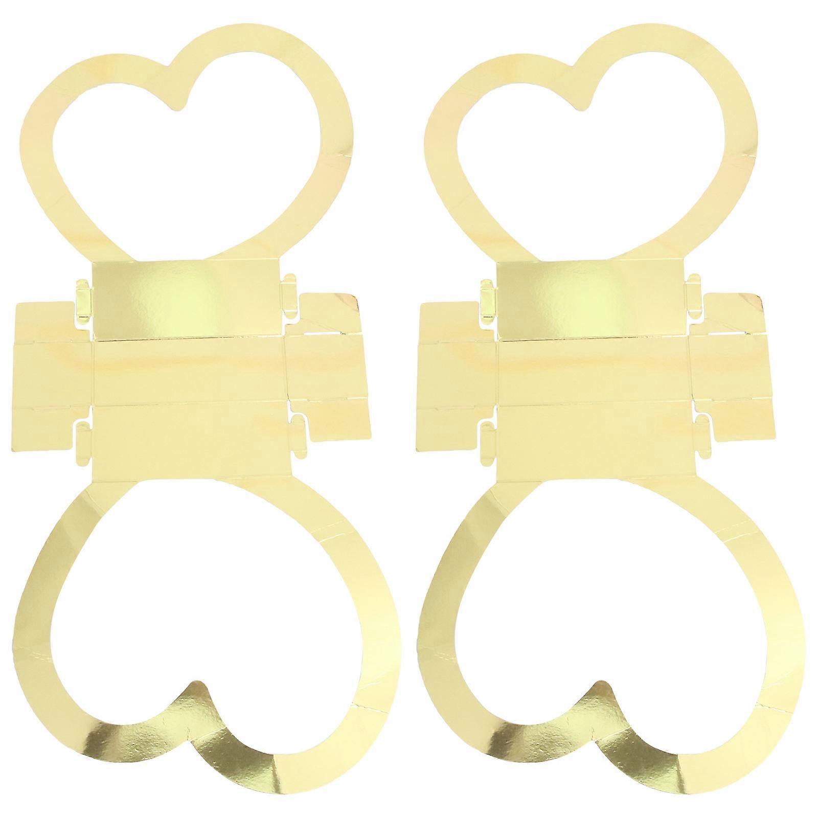 2Pcs Decorative Gift Boxes Wedding Flower Boxes Handbags Packing Boxes (Golden)