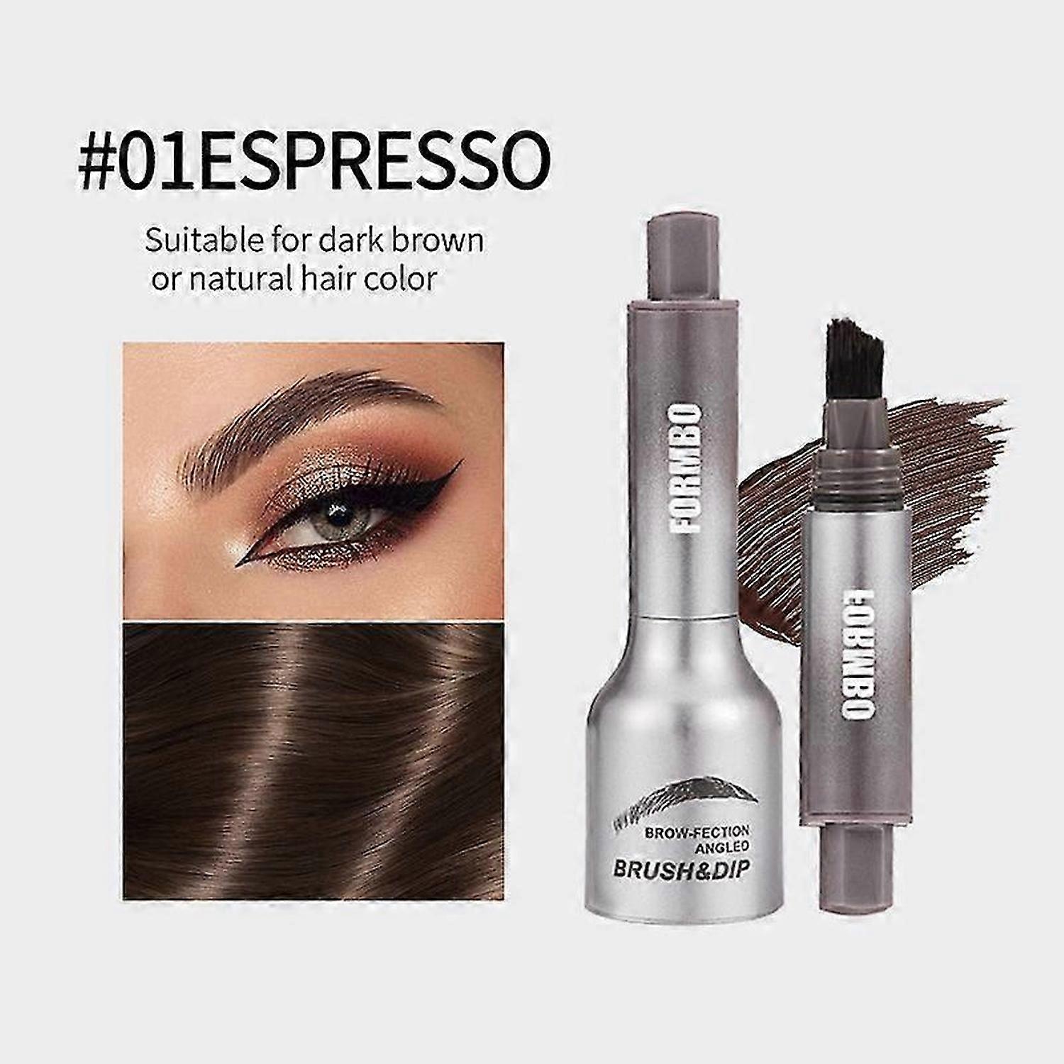 Liquid Eyebrow Brush, Brow-Fection Angled Brush & Dip-Chocolate, Long Lasting Waterproof Brow Pen, Smudge Proof Eyebrow Pencils, Creates Natural Looki