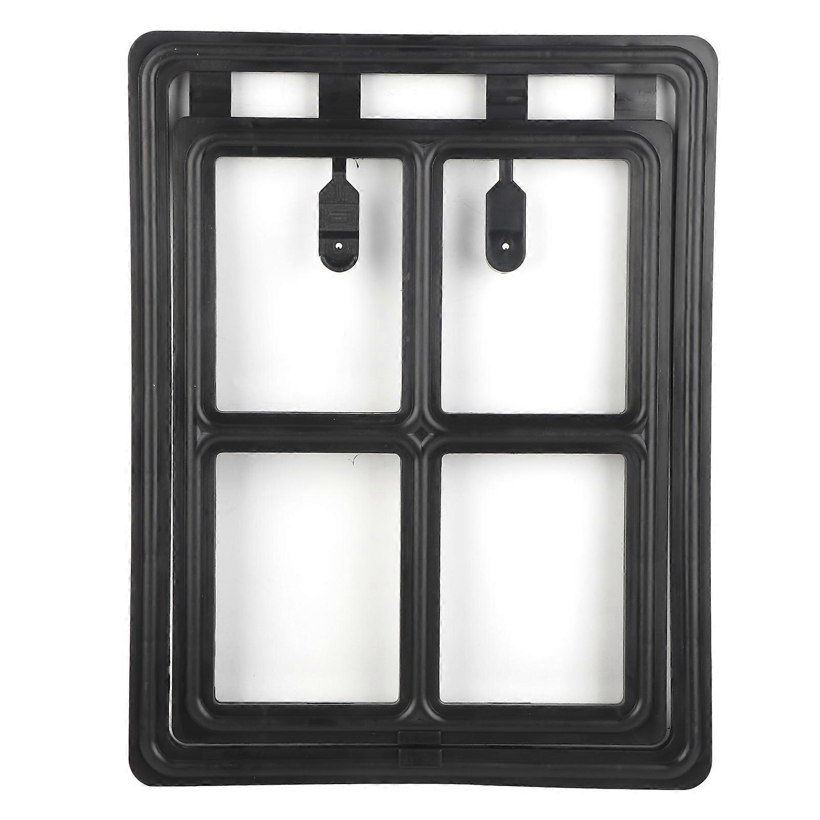 Plastic Pet Dog Puppy Cat Door Magnetic Locking Safe Flap for Screen Window Gate (Black XL)