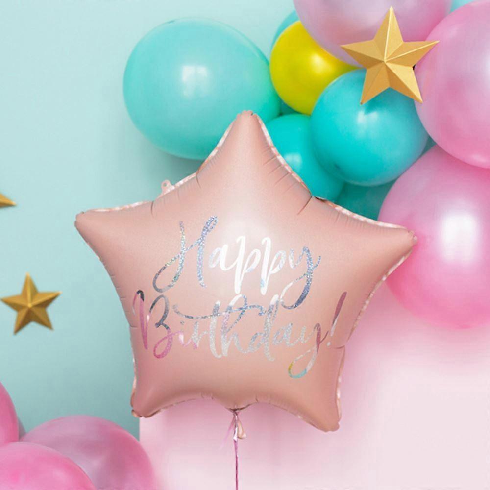 Light Pink Happy Birthday Foil Balloon