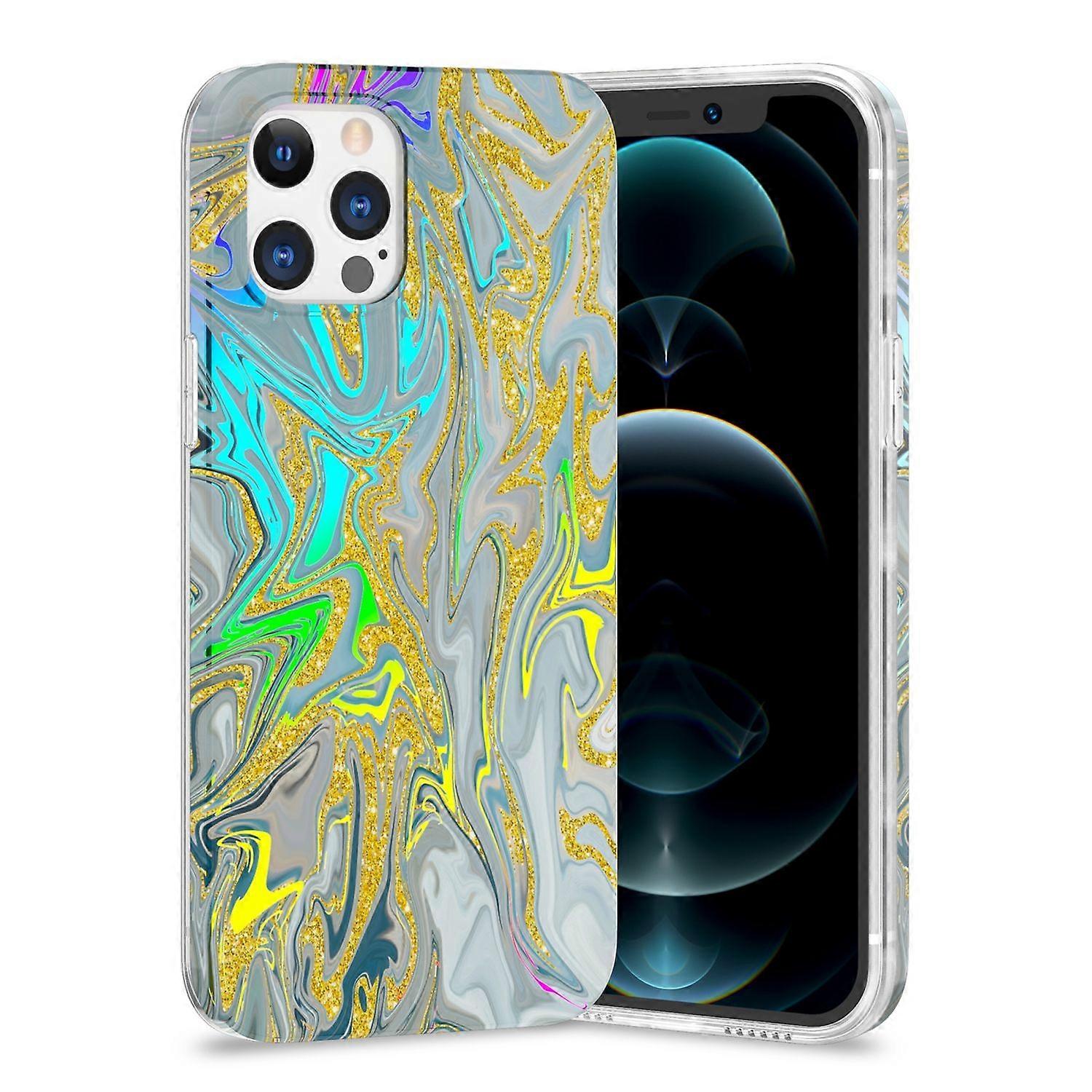 For Apple iPhone 12 / 12 Pro Shockproof TPU Watercolor Splash Protective Bag Case Cover Case Motif 2