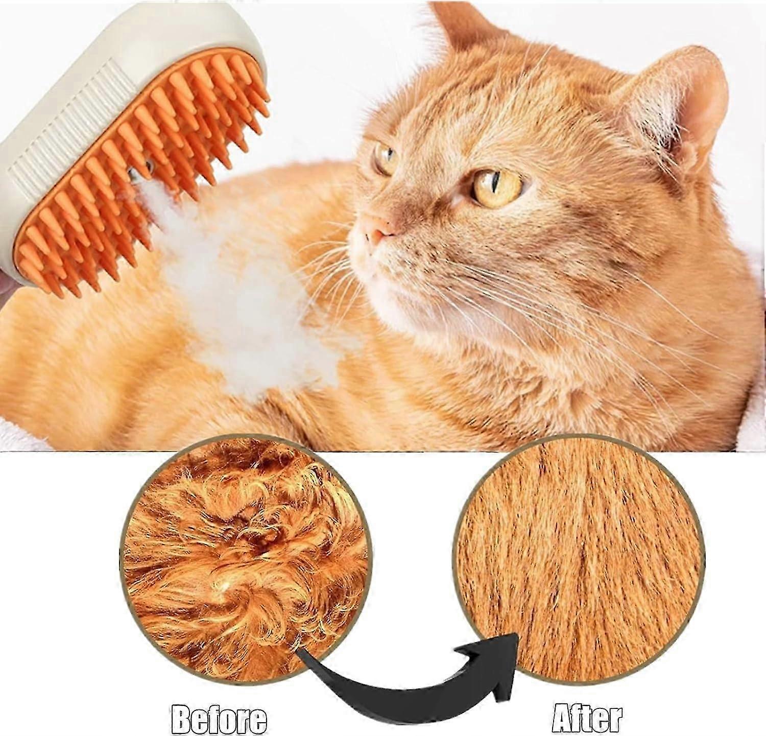 3 in 1 猫用スチームブラシ ペット用電動スプレーマッサージコーム ペット用脱毛コーム