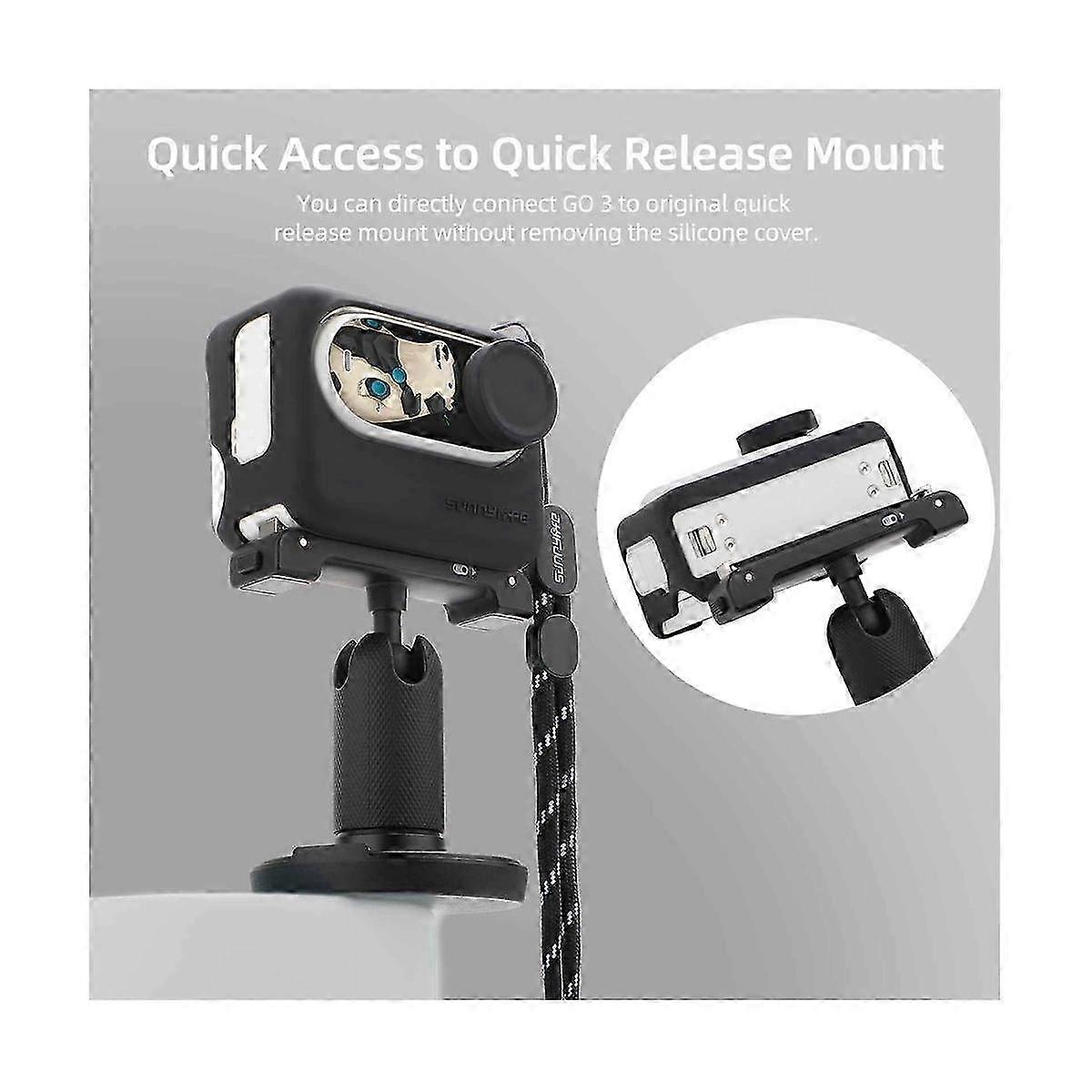 Silicone Case Thumb Camera Sticker Lens Cap Protective Case Lanyard Set in Black for Compatible Models