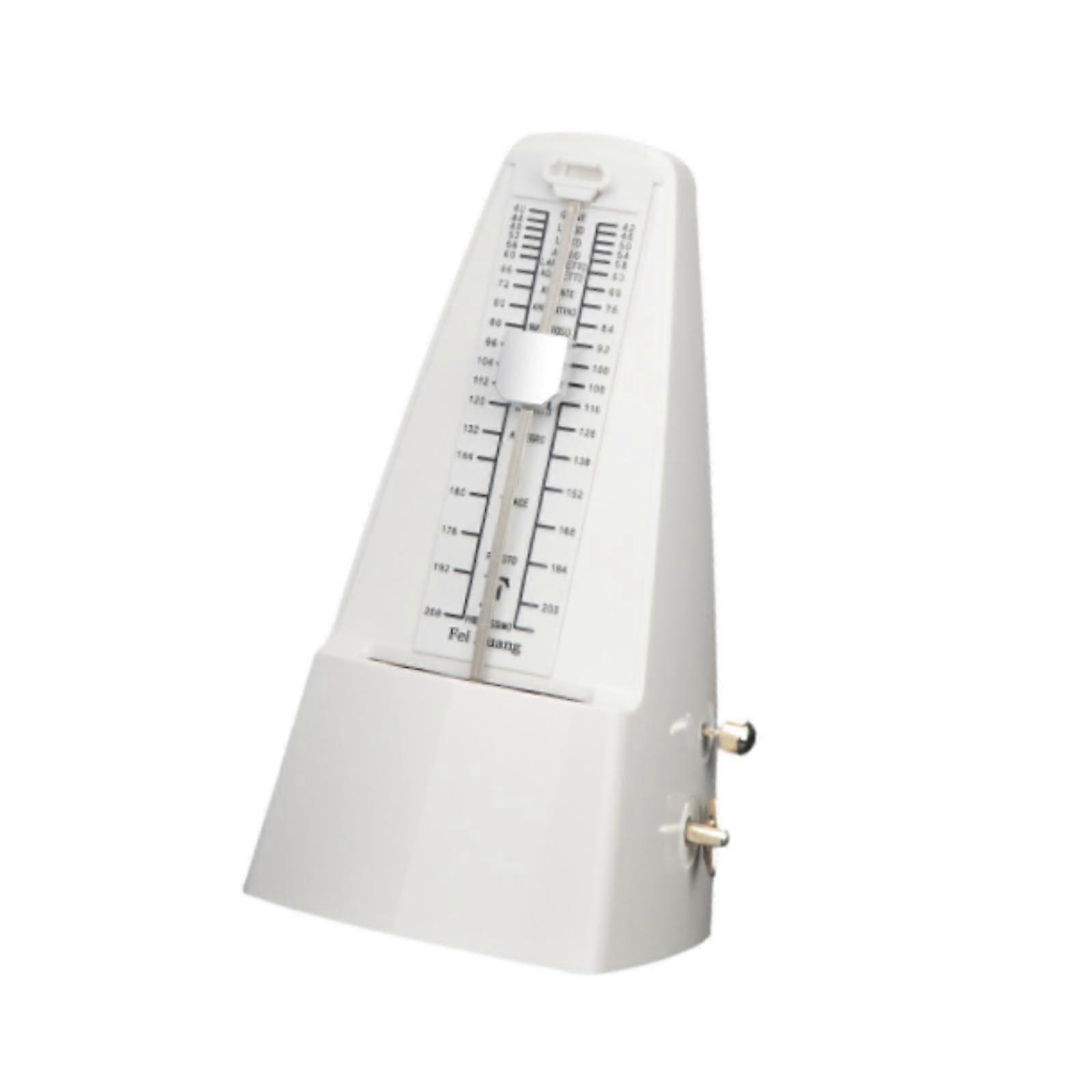 Mechanical Metronome Professional  Precision Metal Easy to Read Loud Sound Tempo and Beat for Violin Drum Ukulele White